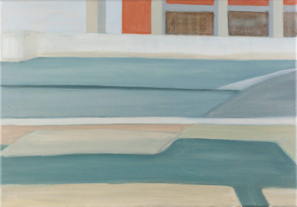 Petra Trenkel: Postgiro IV, 2017, Oel auf Nessel, 35 x50 cm