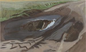 Petra Trenkel: Redlin III, 2015, Öl auf Nessel, 45 × 75 cm