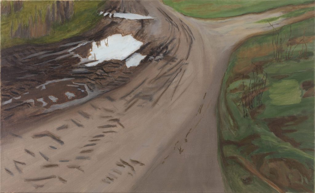 Petra Trenkel: Redlin V, 2015, Öl auf Nessel, 55 × 90 cm