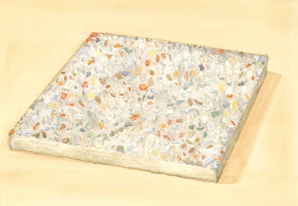 Petra Trenkel: Waschbeton IV, 2014, Aquarell auf Papier, 20 × 28 cm