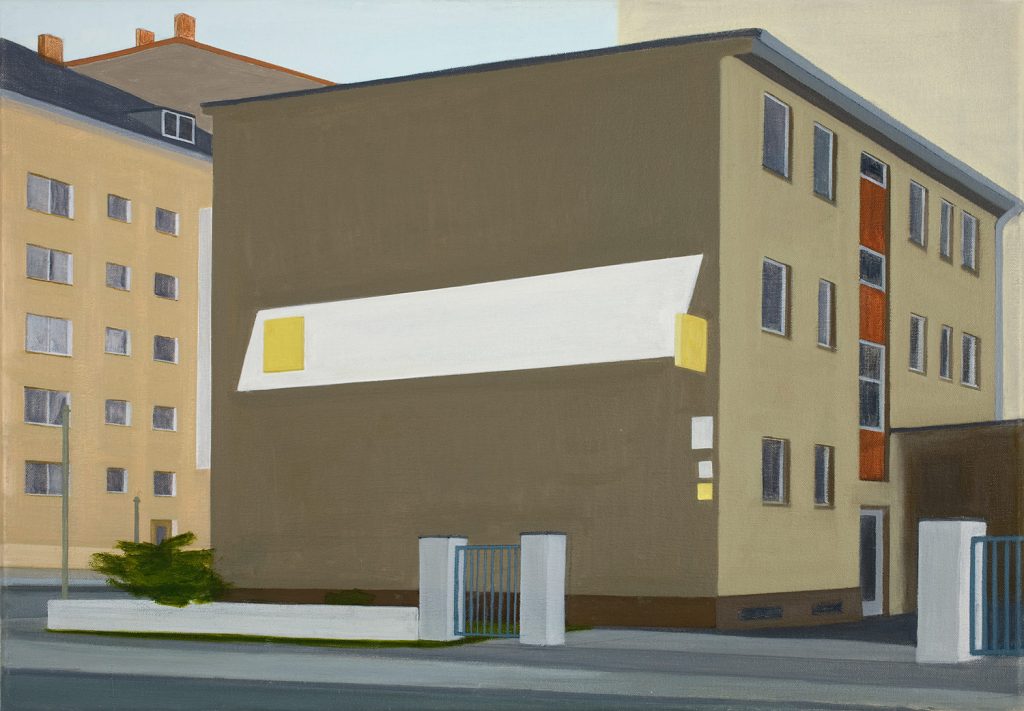 Petra Trenkel: Werkstatt, 2008, Öl auf Nessel, 45 × 65 cm