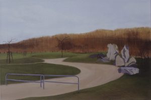 Petra Trenkel: Park II, 2002, Öl auf Nessel, 50 × 75 cm