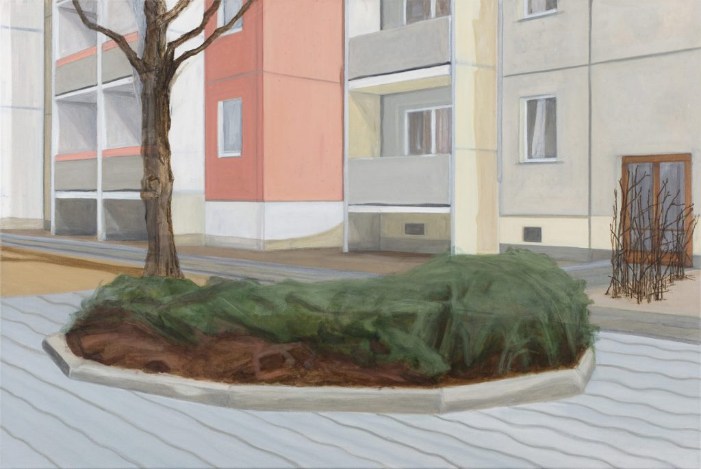 Petra Trenkel: Grünanlage I, 2015, Öl auf Nessel, 80 × 120 cm