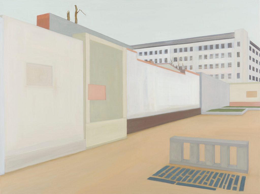 Petra Trenkel: Hof II, 2014, Öl auf Nessel, 90 × 120 cm