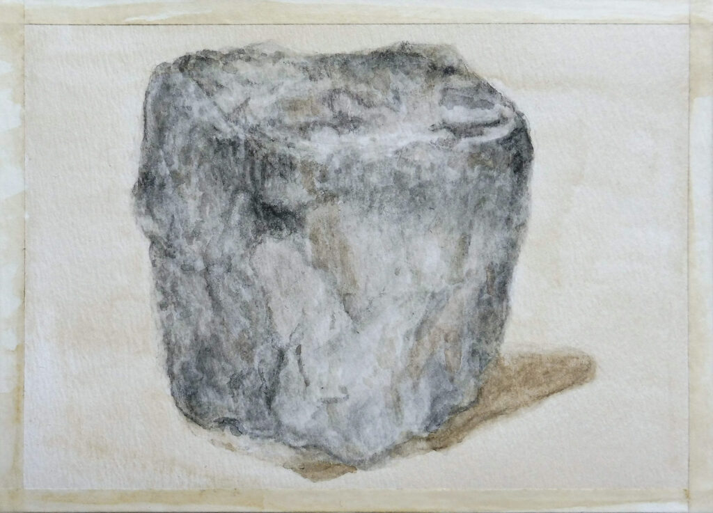 Petra Trenkel: Pflasterstein III, 2018, Aquarell auf Papier, 10 x15cm