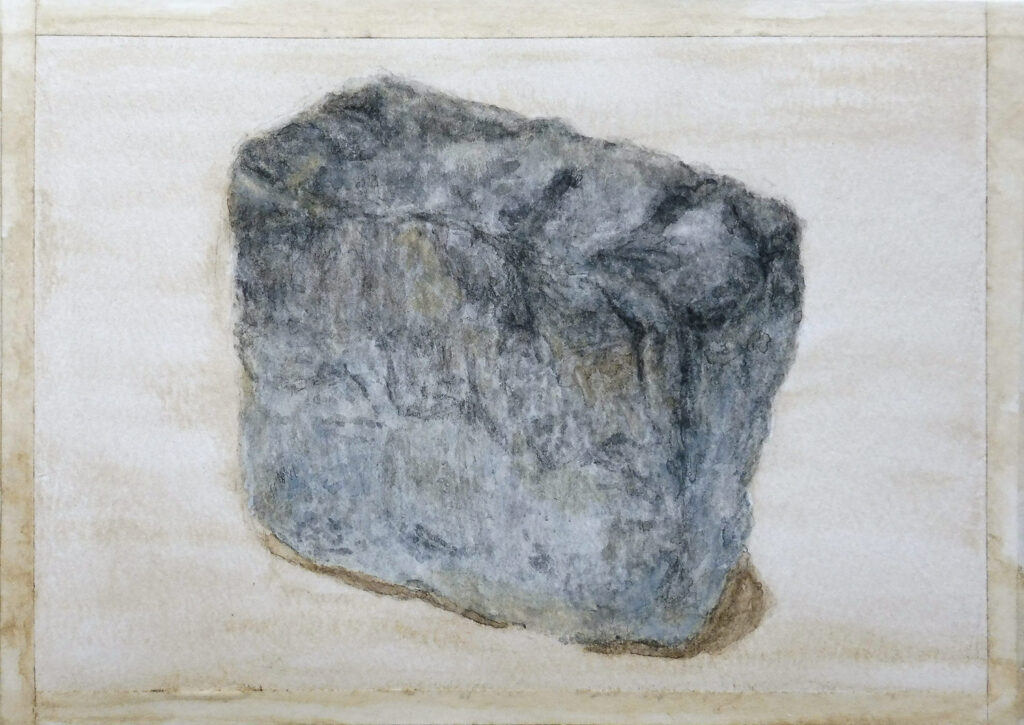 Petra Trenkel: Pflasterstein IV, 2018, Aquarell auf Papier, 10 x15cm