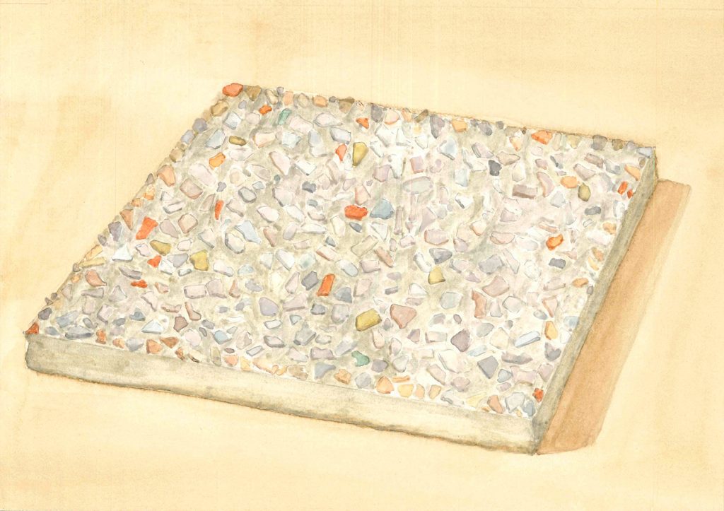 Petra Trenkel: Waschbeton II, 2014, Aquarell auf Papier, 20 × 28 cm